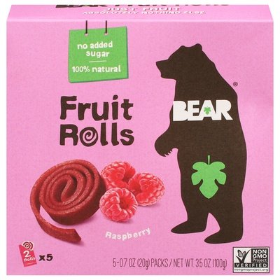 Bear Fruit Rolls Raspberry 6/3.5 OZ [UNFI #2207603] [ebt]