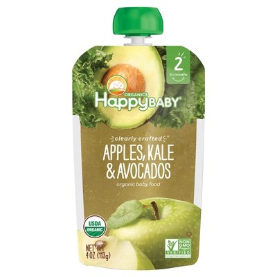 Happy Baby Baby Food Organic Apples Kale & Avocados 2 (6+ Months) 16/4 OZ [UNFI #1796770] [ebt]