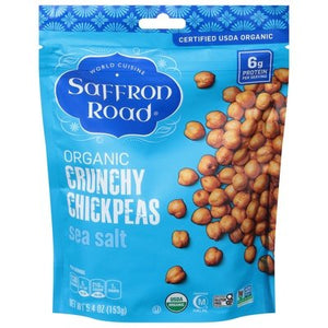 Saffron Road Crunchy Chickpeas Organic Sea Salt 6/6 OZ [UNFI #2865822] [ebt]