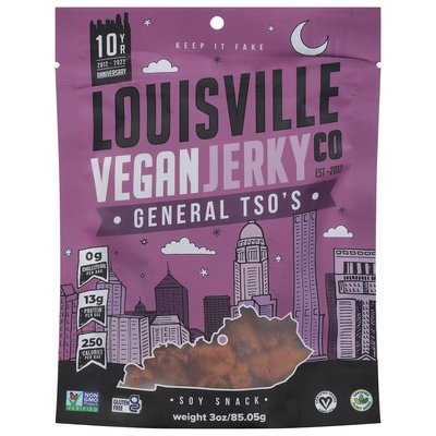 Louisville Vegan Jerky Soy Snack General Tsos 10/3 OZ [UNFI #2954097] [ebt]