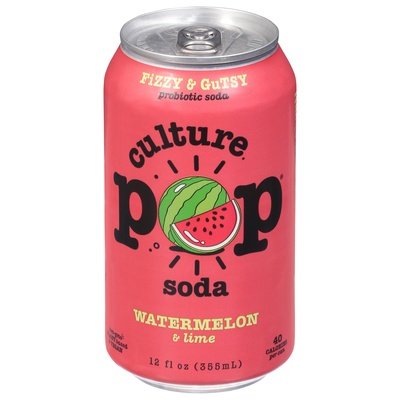 Culture Pop Soda Probiotic Soda Watermelon & Lime Fizzy & Gutsy 12/12 OZ [UNFI #2820868] [ebt] T