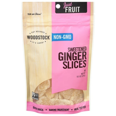 Woodstock Ginger Slices Sweetened 8/8.5 OZ [UNFI #1081769] [ebt]