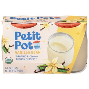 Petit Pot French Dessert Organic & Creamy Vanilla Bean 4/8 OZ [UNFI #2980951] [ebt]