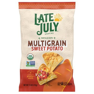 Late July Snacks Tortilla Chips Sweet Potato Multigrain 12/7.5 OZ [UNFI #2805257] [ebt]