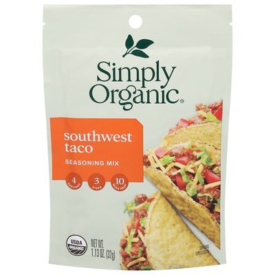 Simply Organic Seasoning Mix Southwest Taco 12/1.13 OZ [UNFI #916460] [ebt]