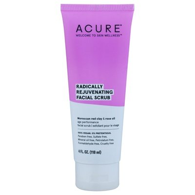 Acure Facial Scrub Radically Rejuvenating Moroccan Red Clay & Rose Oil 1/4 OZ [UNFI #1848613] T