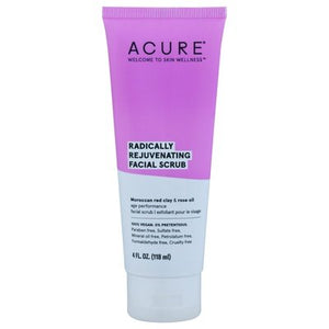 Acure Facial Scrub Radically Rejuvenating Moroccan Red Clay & Rose Oil 1/4 OZ [UNFI #1848613] T