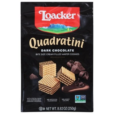 Loacker Wafer Cookies Dark Chocolate Bite Size 6/8.82 OZ [UNFI #2455152] [ebt]