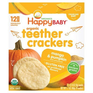 Happy Baby Teether Crackers Organic Mango & Pumpkin With Amaranth 6/1.69 OZ [UNFI #2533594] [ebt]