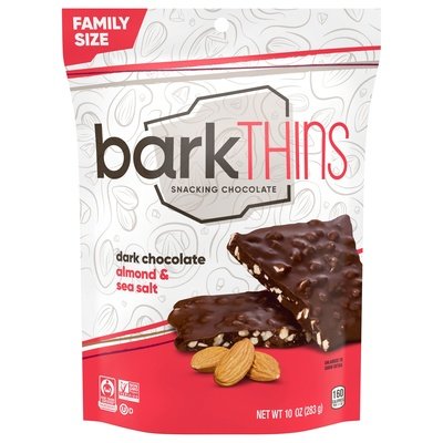 Bark Thins Snacking Chocolate Dark Chocolate Almond & Sea Salt Family Size 9/10 OZ [UNFI #1783091] [ebt] T