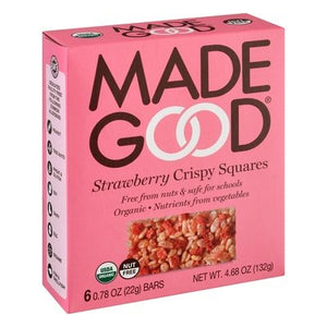 Made Good Crispy Squares Strawberry 6/4.68 OZ [UNFI #2390029] [ebt]