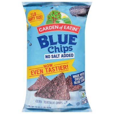 Garden Of Eatin Corn Tortilla Chips No Salt Added Blue Chips 12/16 OZ [UNFI #796391] [ebt]