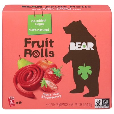 Bear Fruit Rolls Apple-Pear Strawberry 6/3.5 OZ [UNFI #2179331] [ebt]