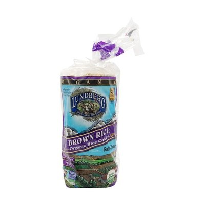 Lundberg Family Farms Rice Cakes Organic Whole Grain Brown Rice Salt-Free 6/8.5 OZ [UNFI #2515419] [ebt]