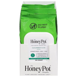 The Honey Pot Wipes Cucumber Aloe 30 CT  [UNFI #3068749]  T