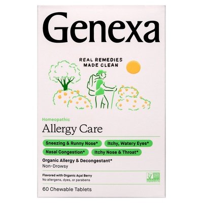 Genexa Allergy Care Homeopathic Organic Acai Berry Chewable Tablets 60 TAB [UNFI #1960640] T