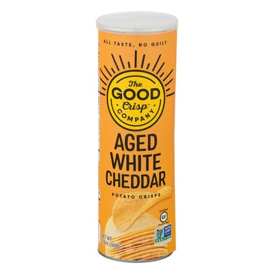The Good Crisp Company Potato Crisps Gluten Free Aged White Cheddar 8/5.6 OZ [UNFI #3069234] [ebt]