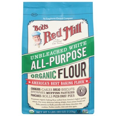 Bobs Red Mill All-Purpose Flour Organic Unbleached White 4/5 Lb [UNFI #0663815] [ebt]