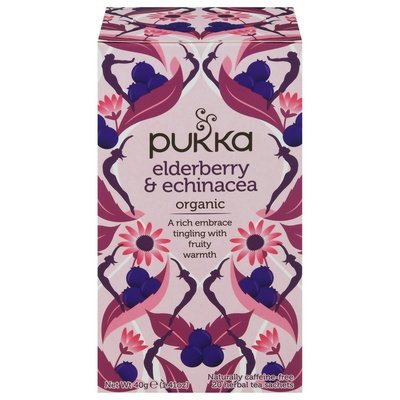 Pukka Herbal Tea Organic Elderberry & Echinacea Sachets 4/20 BAG [UNFI #2988970] [ebt]