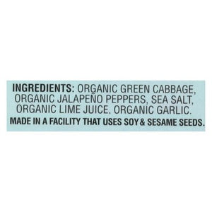 Wildbrine Kraut Organic Jalapeno Lime Probiotic 6/18 OZ [UNFI #2490787] [ebt]