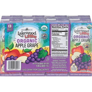 Lakewood Juice Drink From Concentrate Apple Grape Organic Og2 4/8/6.75 Z [UNFI #3087897 ] [ebt]