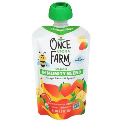 Once Upon A Farm Immunity Blend Organic Mango Banana & Spirulina 8/3.2 OZ [UNFI #2706893] [ebt]