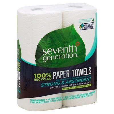 Seventh Generation Paper Towels Big Rolls Right-Size 2-Ply 12/2 Ct [UNFI #0624726] T