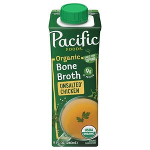 Pacific Foods Bone Broth Unsalted Chicken Organic 12/8 OZ [UNFI #1613652] [ebt]