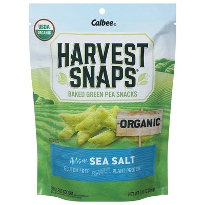 Harvest Snaps Green Pea Snacks Organic Baked Sea Salt 12/3 OZ [UNFI #2896249] [ebt]