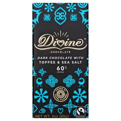 Divine Chocolate Dark Chocolate With Toffee & Sea Salt 60% Cocoa 12/3 OZ [UNFI #2398717] [ebt] T