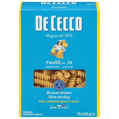 Dececco Fusilli No. 34 Slow Dried 12/16 OZ [UNFI #1852235] [ebt]