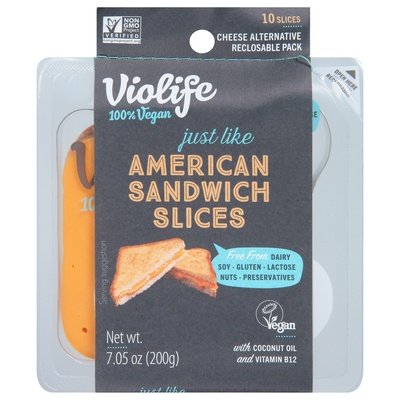 Violife Cheese Alternative American Sandwich Slices 8/7.05 OZ [UNFI #2773398] [ebt]