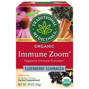 Traditional Medicinals Herbal Supplement Organic Immune Zoom Elderberry Echinacea Tea Bags 6/16 BAG [UNFI #2819720] [ebt]