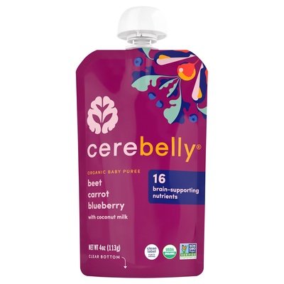 Cerebelly Baby Puree Organic Beet Carrot Blueberry With Coconut Milk 6/4 OZ [UNFI #2786648] [ebt]