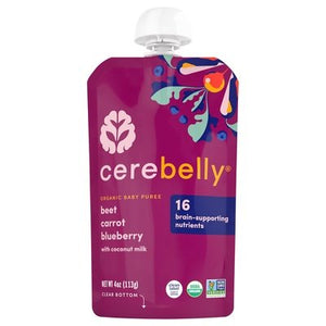 Cerebelly Baby Puree Organic Beet Carrot Blueberry With Coconut Milk 6/4 OZ [UNFI #2786648] [ebt]