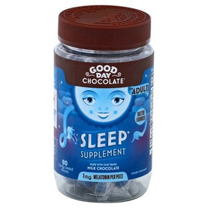 Good Day Chocolate Sleep Supplement Candy Coated Pieces For Adults 80 CT [UNFI #2315521] T