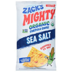 Zacks Mighty Tortilla Chips Organic Sea Salt Organic 9/9 OZ [UNFI #2658904] [ebt]