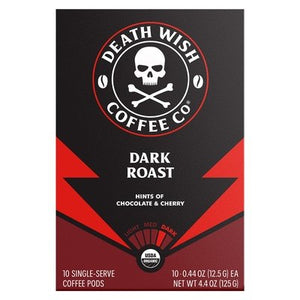 Death Wish Coffee Coffee Dark Roast Chocolate & Cherry Single Serve Pods 6/10 CT [UNFI #2473569] [ebt]