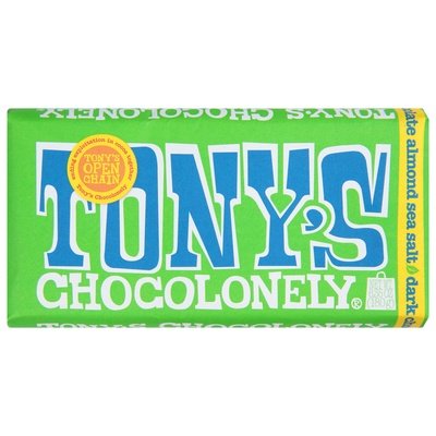 Tonys Chocolonely Dark Chocolate Almond Sea Salt 15/6.35 OZ [UNFI #2377562] [ebt] T
