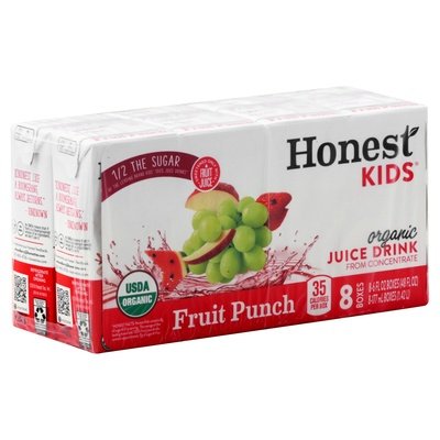Honest Kids Juice Drink From Concentrate Organic Fruit Punch 5/8/6 OZ [UNFI #2379568] [ebt]