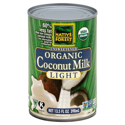 Native Forest Coconut Milk Organic Light Unsweetened 12/13.5 OZ [UNFI #177139] [ebt]