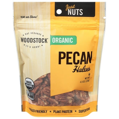 Woodstock Pecan Halves Organic 8/4.5 OZ [UNFI #1082387] [ebt]