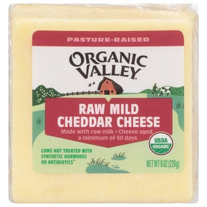Organic Valley Cheese Cheddar Raw Mild 12/8 OZ [UNFI #0222208] [ebt]