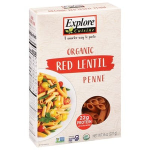 Explore Cuisine Penne Organic Red Lentil 6/8 OZ [UNFI #1860345] [ebt]