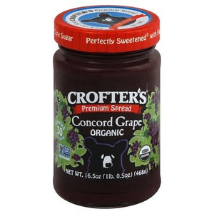Crofters Spread Premium Organic Concord Grape 6/16.5 OZ [UNFI #0232736] [ebt]
