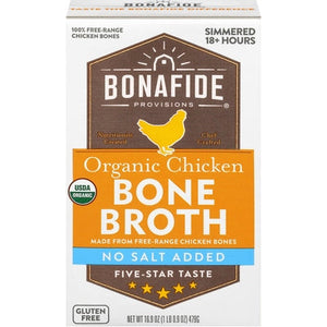 Bonafide Provisions Bone Broth Organic Chicken No Salt Added Og2 6/16.9 oz [UNFI #2999225 ] [ebt]