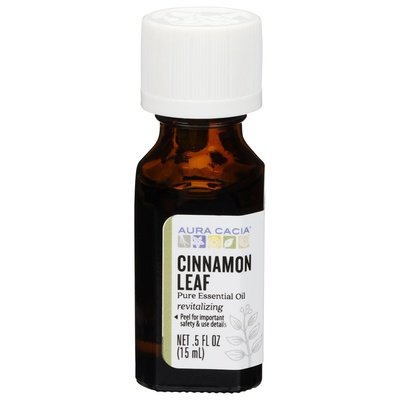 Aura Cacia Pure Essential Oil Revitalizing Cinnamon Leaf 1/.5 OZ [UNFI #714188] T