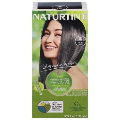 Naturtint Hair Color Gel Permanent Ebony Black 1N 1/5.6 OZ [UNFI #108175] T