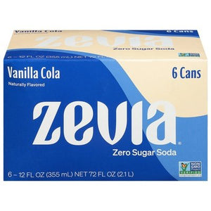Zevia Soda Zero Sugar Vanilla Cola 4/6/12 OZ [UNFI #2980621] [ebt] T