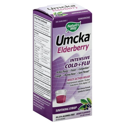 Natures Way Intensive Cold + Flu Soothing Syrup Berry Flavored 4 OZ [UNFI #2039857] T